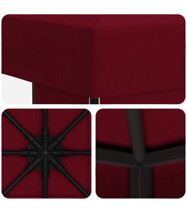 vidaXL Gazebo 3 x 3 m Burgundy Polyester and Steel 190 gsm — Model: without sidewall