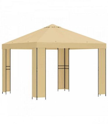 vidaXL Gazebo 3 x 3 m Cream Polyester and Steel 190 gsm — Model: without sidewall