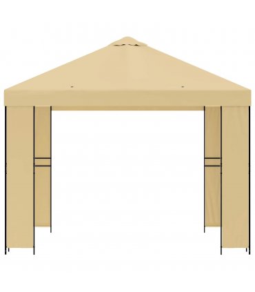 vidaXL Gazebo 3 x 3 m Cream Polyester and Steel 190 gsm — Model: without sidewall