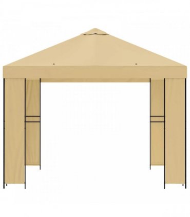 vidaXL Gazebo 3 x 3 m Cream Polyester and Steel 190 gsm — Model: without sidewall