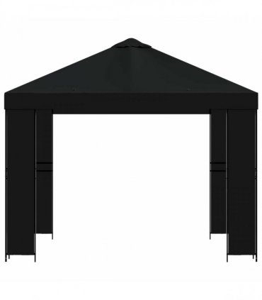 vidaXL Gazebo 3 x 3 m Black Polyester and Steel 190 gsm — Model: without sidewall