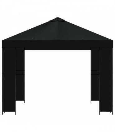 vidaXL Gazebo 3 x 3 m Black Polyester and Steel 190 gsm — Model: without sidewall