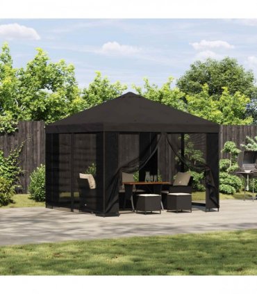 vidaXL Garden Gazebo with Sidewalls 3 x 3 m Anthracite — Model: with 4 sidewalls