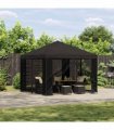 vidaXL Garden Gazebo with Sidewalls 3 x 3 m Anthracite — Model: with 4 sidewalls