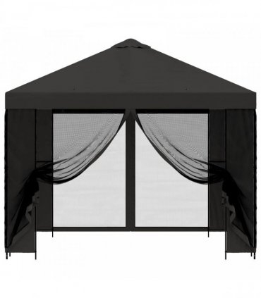 vidaXL Garden Gazebo with Sidewalls 3 x 3 m Anthracite — Model: with 4 sidewalls