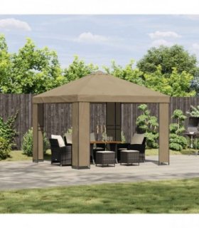 vidaXL Gazebo 3 x 3 m Beige Polyester and Steel 190 gsm — Model: without sidewall