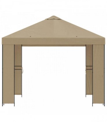 vidaXL Gazebo 3 x 3 m Beige Polyester and Steel 190 gsm — Model: without sidewall
