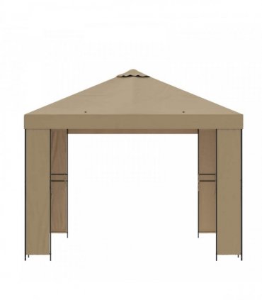 vidaXL Gazebo 3 x 3 m Beige Polyester and Steel 190 gsm — Model: without sidewall