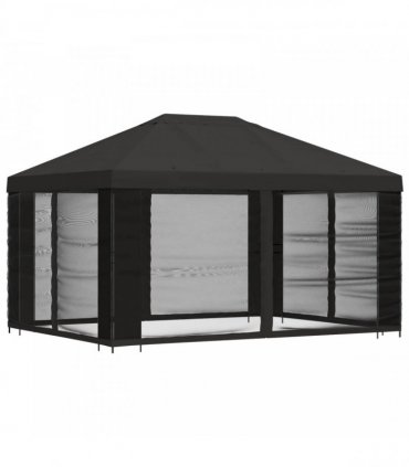 vidaXL Garden Gazebo with Sidewalls 4 x 3 m Anthracite — Model: with 4 sidewalls