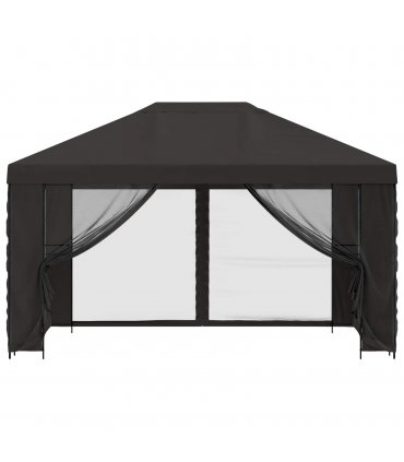vidaXL Garden Gazebo with Sidewalls 4 x 3 m Anthracite — Model: with 4 sidewalls