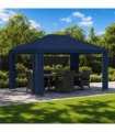 vidaXL Gazebo 4 x 3 m Blue Polyester and Steel 190 gsm — Model: without sidewall