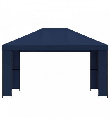 vidaXL Gazebo 4 x 3 m Blue Polyester and Steel 190 gsm — Model: without sidewall