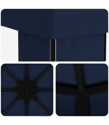 vidaXL Gazebo 4 x 3 m Blue Polyester and Steel 190 gsm — Model: without sidewall