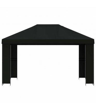 vidaXL Gazebo 4 x 3 m Black Polyester and Steel 190 gsm — Model: without sidewall