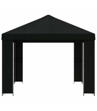 vidaXL Gazebo 4 x 3 m Black Polyester and Steel 190 gsm — Model: without sidewall