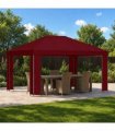 vidaXL Gazebo 4 x 3 m Burgundy Polyester and Steel 190 gsm — Model: without sidewall