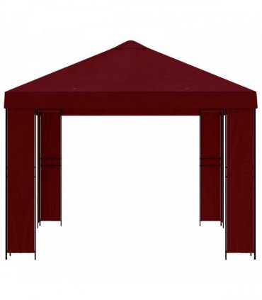vidaXL Gazebo 4 x 3 m Burgundy Polyester and Steel 190 gsm — Model: without sidewall