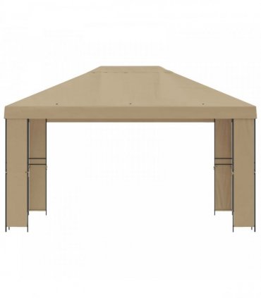 vidaXL Gazebo 4 x 3 m Beige Polyester and Steel 190 gsm — Model: without sidewall
