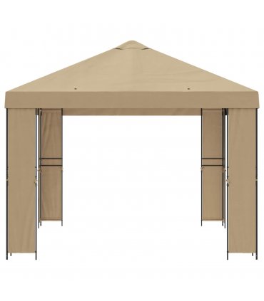 vidaXL Gazebo 4 x 3 m Beige Polyester and Steel 190 gsm — Model: without sidewall