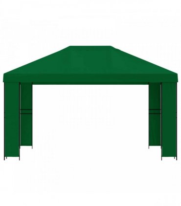 vidaXL Gazebo 4 x 3 m Green Polyester and Steel 190 gsm — Model: without sidewall