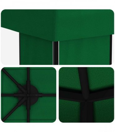 vidaXL Gazebo 4 x 3 m Green Polyester and Steel 190 gsm — Model: without sidewall