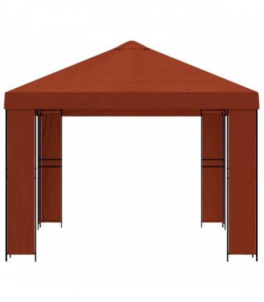 vidaXL Gazebo 4 x 3 m Terracotta Polyester and Steel 190 gsm — Model: without sidewall