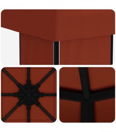 vidaXL Gazebo 4 x 3 m Terracotta Polyester and Steel 190 gsm — Model: without sidewall