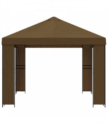 vidaXL Gazebo 4 x 3 m Taupe Polyester and Steel 190 gsm — Model: without sidewall