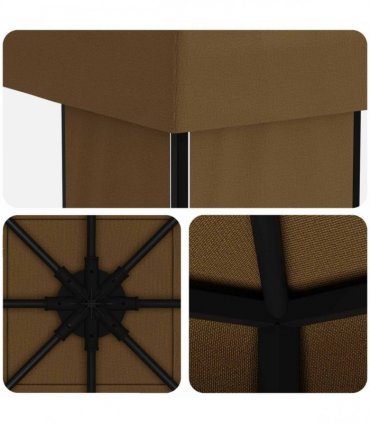 vidaXL Gazebo 4 x 3 m Taupe Polyester and Steel 190 gsm — Model: without sidewall