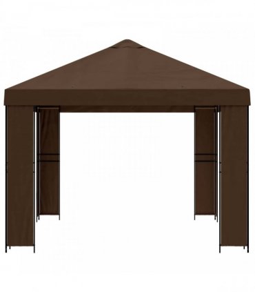 vidaXL Gazebo 4 x 3 m Brown Polyester and Steel 190 gsm — Model: without sidewall