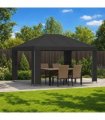 vidaXL Gazebo 4 x 3 m Anthracite Polyester and Steel 190 gsm — Model: without sidewall