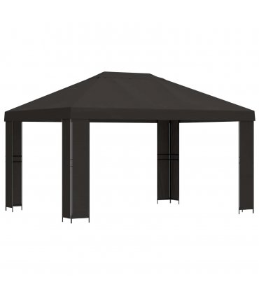 vidaXL Gazebo 4 x 3 m Anthracite Polyester and Steel 190 gsm — Model: without sidewall