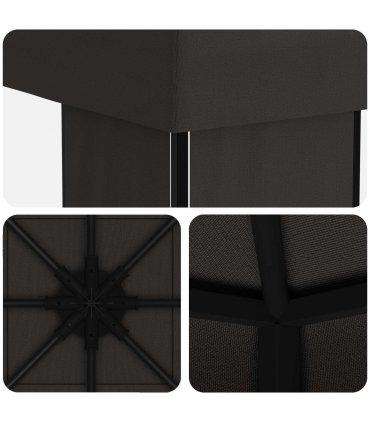 vidaXL Gazebo 4 x 3 m Anthracite Polyester and Steel 190 gsm — Model: without sidewall