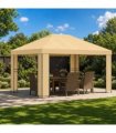 vidaXL Gazebo 4 x 3 m Cream Polyester and Steel 190 gsm — Model: without sidewall