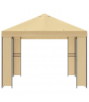 vidaXL Gazebo 4 x 3 m Cream Polyester and Steel 190 gsm — Model: without sidewall