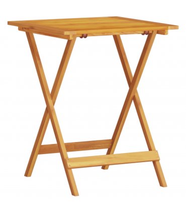 vidaXL Folding Bistro Set Folding 3 pcs Brown Solid Acacia Wood — Size: 60 cm table length, Model: 2x armchair +square table