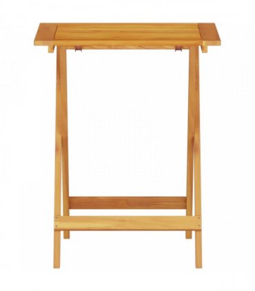 vidaXL Folding Bistro Set Folding 3 pcs Brown Solid Acacia Wood — Size: 60 cm table length, Model: 2x armchair +square table