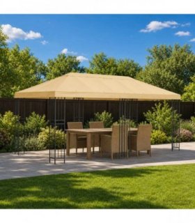 vidaXL 6 x 3 m Cream Polyester and Steel 190