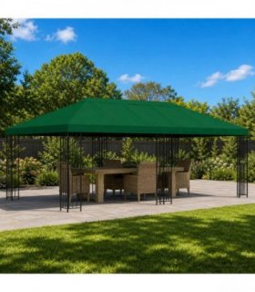 vidaXL 6 x 3 m Green Polyester and Steel 190