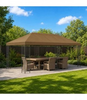 vidaXL 6 x 3 m Taupe Polyester and Steel 190
