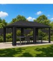 vidaXL Garden Gazebo 6 x 3 m Black Polyester and Steel 190