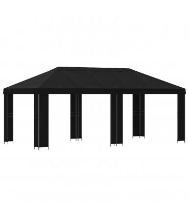 vidaXL Garden Gazebo 6 x 3 m Black Polyester and Steel 190