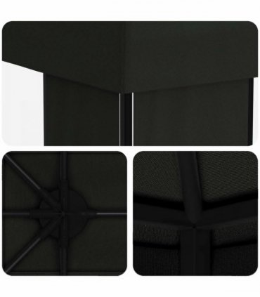 vidaXL Garden Gazebo 6 x 3 m Black Polyester and Steel 190