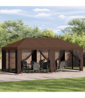 vidaXL 6 x 3 m Brown Polyester and Steel 190