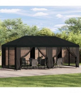 vidaXL 6 x 3 m Black Polyester and Steel 190