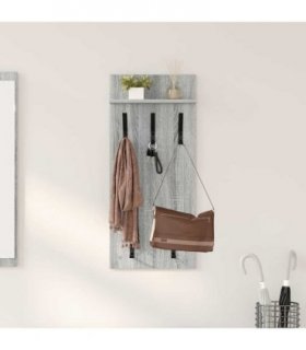 vidaXL Wall-Mounted Coat Rack with Shelf Grey Sonoma 40 x 10 x 90 cm