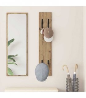 vidaXL Wall-Mounted Coat Rack Artisan Oak 20 x 1.5 x 100 cm