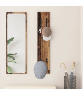 vidaXL Wall-Mounted Coat Rack Wall-mounted Old Wood 20 x 1.5 x 100 cm