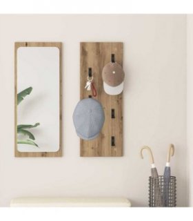 vidaXL Wall-Mounted Coat Rack Artisan Oak 30 x 1.5 x 80 cm
