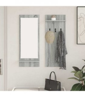 vidaXL Wall-Mounted Coat Rack with Shelf Grey Sonoma 70 x 10 x 90 cm